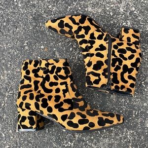 Qupid Cheetah Print Ankle Boots